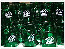 Печать Лого в один цвет на прозрачной глянцевой кружке (тампонная печать)