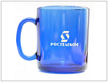 Печать в один цвет на прозрачной глянцевой кружке (тампонная печать)